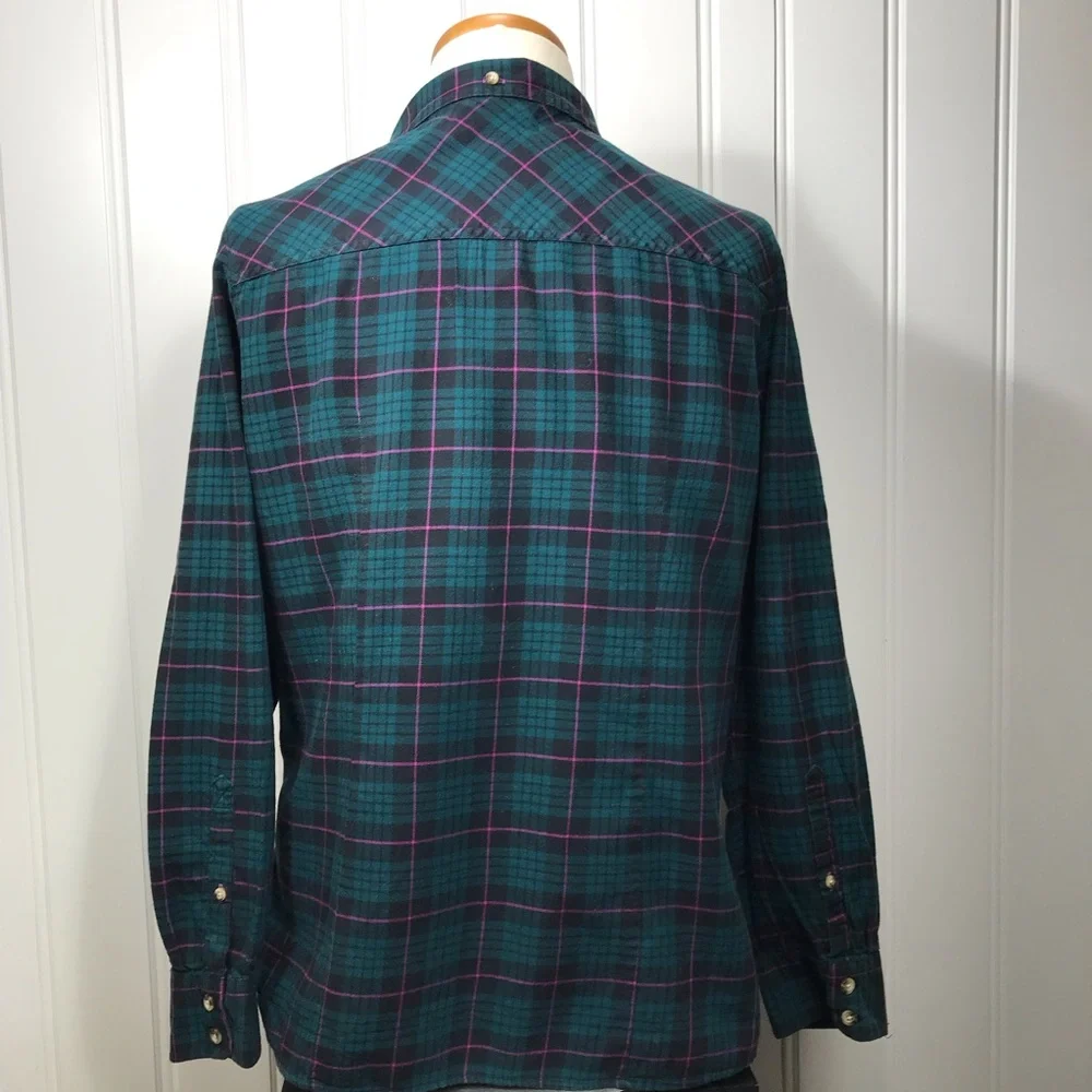 LL Bean plaid flannel shirt women’s medium - Picture 4 of 7